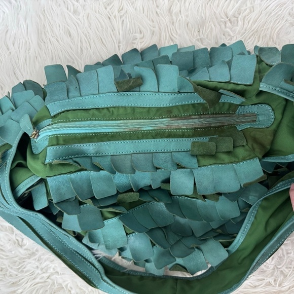 Jesslyn Blake Vintage Leather Fringe Effect Large Slouchy Leather Purse NWD - Picture 7 of 11